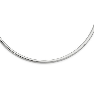 Black Bow Jewelry 4mm Polished Sterling Silver Neck Collar Necklace, 18 Inch