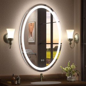 Apmir Super Bright 192 LEDs/m Lighted Anti-Fog Oval Wall Mirror in Tempered Glass, 3-Year Warranty - 1 of 4
