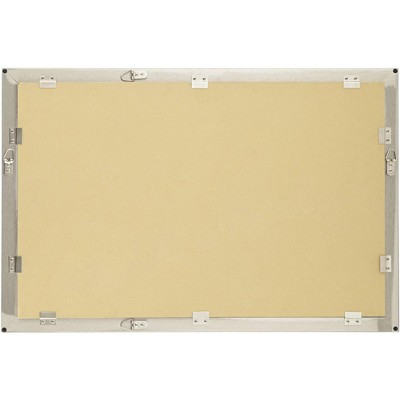 Rectangular Silver Metal Bathroom Vanity Mirror 39" x 28"