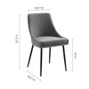Modway Viscount Dining Chairs – Upholstered Fabric Set of 2 in Black Charcoal with Tapered Wood Legs, Mid-Century Modern Seating - 2 of 4