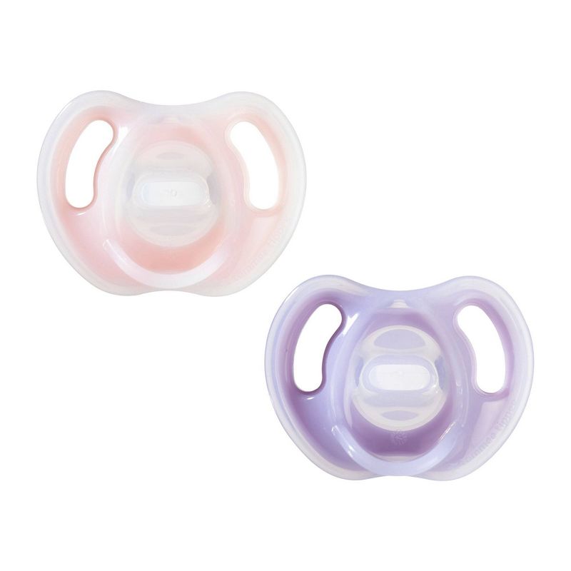 Tommee Tippee Ultra-Light Silicone Pacifier 0-6 Months - Pink/Purple - 2pk, 1 of 9