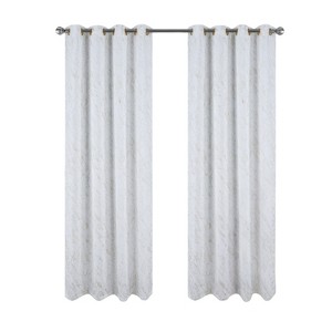 RT Designers Collection Heidi Halo Foil Blackout Polyester Window Curtain Grommet Panel 52" x 84" White - 1 of 4