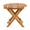 Outdoor Acacia Wood Side Table,Round End Table with Teak Finish,Adjustable Length,Foldable Side Table for Indoor or Outdoor Use-Cuddlewood - 3 of 4