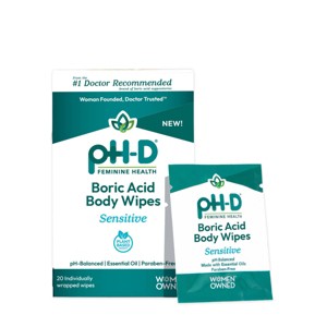 pH-D Feminine Health Boric Acid Body Personal Wipes - Unscented - 20ct - 1 of 4