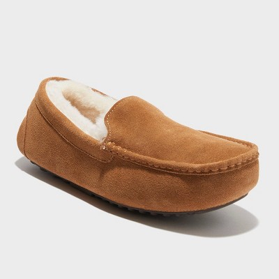 Dluxe By Dearfoams Men's Nelson Shearling Moccasin Slippers