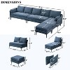 EROMMY U Shaped Sectional Sofa,Chenille Convertible Sectional Couch Ottman for Living Room,Blue - 2 of 4