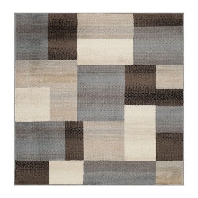 Modern Geometric Color Block Indoor Area Rug Or Runner, 8'x8' Square ...