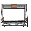 NicBex Twin over Full Bunk Bed Metal Bed Frame with Trundle, Ladder and Full Length Guardrail, Space Saving, No Box Spring Required - 3 of 4
