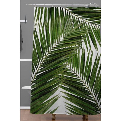 Riyidecor Palm Leaf Shower Curtain Get Naked Green Tropical Tree Black Font Funny Coconut Plant Modern Chic Polyester Fabric Waterproof Bathroom 72x72 Inch 12 Pack Plastic Hooks