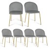 Set Of 6 Nano Tufted Velvet Upholstered Side Chair Gold Leg -Maison Boucle - 2 of 2