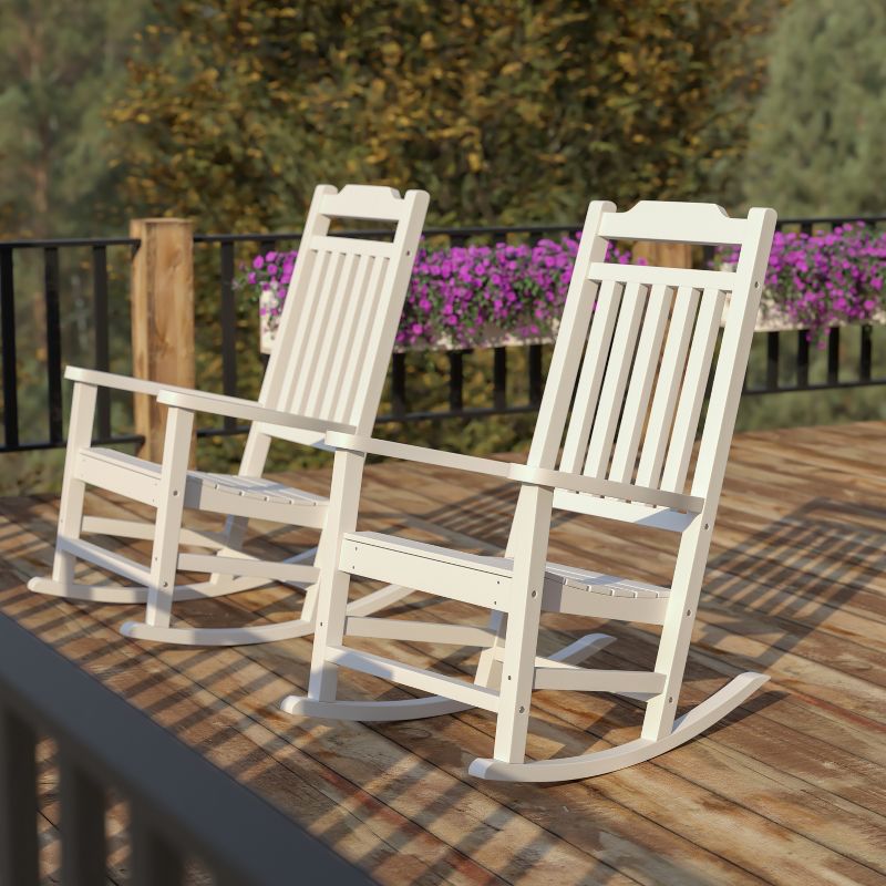 Flash Furniture Set of 2 Winston All-Weather Faux Wood Rocking Chair, 3 of 13