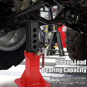 12 Ton Heavy-Duty Jack Stands, Adjustable 13-19 Inch Folding Steel Stands, Carbon Steel Construction, Portable Legs for Trucks & Automotive Repair - 1 of 4