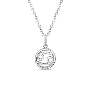 Girls' Zodiac Medal Sterling Silver Necklace - In Season Jewelry - 1 of 3