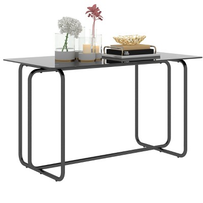 NicBex Dining Table Kitchen Table Modern Rectangular Tempered Glass Dining Table for Dining Room