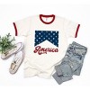 Simply Sage Market Women's America Retro Cursive Short Sleeve Ringer Tee - 2 of 2
