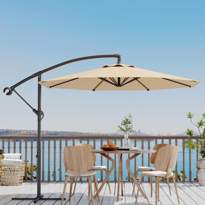 Garvee 10FT Cantilever Umbrella outdoor patio, Patio Umbrella with Lift & Tilt Adjustment, UV Protection, Fade Resistant for Deck, Pool