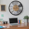 Sorbus 24" Decorative Round Analog Wall Clock Featuring Woodley Park Station Text, Rustic Modern Farmhouse Style, Wooden, Metal - image 3 of 4