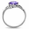 Slickblue Polished Stainless Steel Ring, Tanzanite CZ with Purple Accents, Classic Oval Style, Sizes 5-9 - 4 of 4
