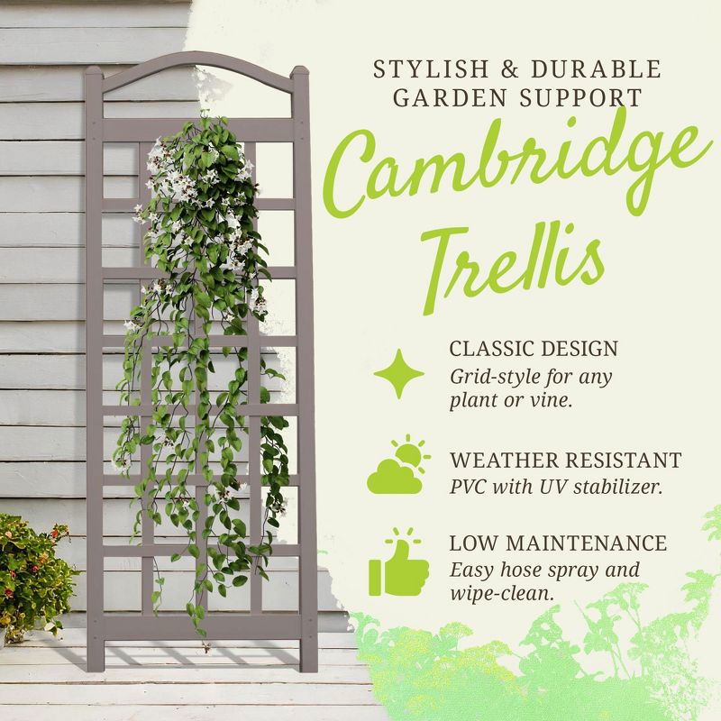 Dura-Trel Cambridge 28 by 75 Inch Indoor Outdoor Garden Trellis Plant Support for Vines and Climbing Plants, Flowers, and Vegetables, Mocha, 3 of 7