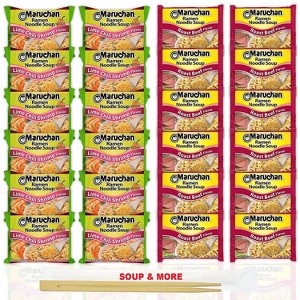 Maruchan Ramen Instant Noodle Soup Variety, 2 Flavors - 12 Packs Lime Chili Shrimp & 12 Packs Roast Beef - 1 of 1