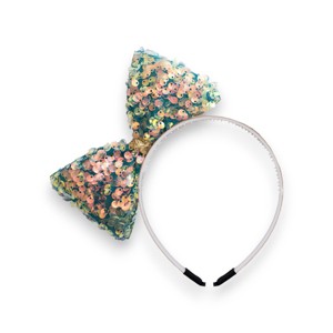 Summer Crystal - Large Sequin Bow Headband - 1 Pack - 1 of 4