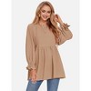EXLURA Womens Long Sleeve Blouses Swiss Dot Babydoll Loose Fit Maternity Top 2025 Spring Fall Tunic Shirts Dressy Casual Tops White - 3 of 4