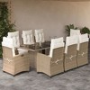 vidaXL Patio Dining Set with Cushions Table and Chair Furniture Poly Rattan - Beige and Cream Glass 8 Piece - 2 of 4