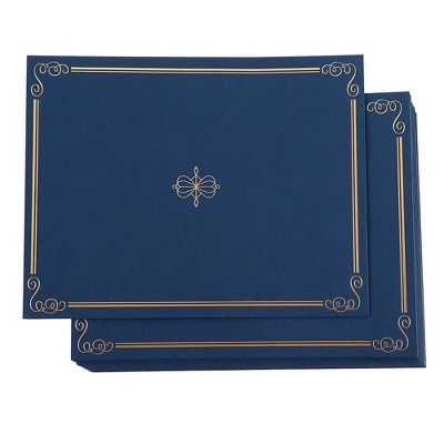 24-Pack Certificate Holders for Letter Size Diploma & Award, Navy Blue, Gold Foil, 11.2" x 8.7"