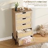 Acekool Rattan 5 Drawer Dresser, Farmhouse Chest with Metal Legs, Modern Storage Cabinet for Bedroom, Living Room, Entryway - 4 of 4