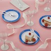 Silver Spoons Elegant Disposable Plastic Plates for Party, Heavy Duty Blue/Silver Disposable Plate Set, (10 PC) - Bella - 3 of 3