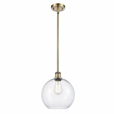 Athens - 1 Light Stem Hung Mini Pendant In Industrial Style-13 Inches Tall and 10 Inches Wide