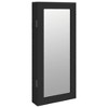 Aghana Digitals Wall-Mounted Black Matte Engineered Wood Jewelry Cabinet with Large Mirror, Compact - 2 of 4