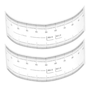 Unique Bargains PET Plastic Folding Film Flexible Ruler with R Angle and Width Lines 2 Pcs - 1 of 4