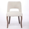 Wooden Dining Chairs Set of 2, Modern Fabric Upholstered Dining Room Chair Kitchen Chairs, Farmhouse Dinner Chair for Kitchen Dining Room - 4 of 4