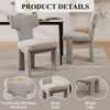 QingMoon Dining Chair Set of 2, Chenille Upholstered Kitchen Chairs with Rubberwood Legs and Curved Back, Armless Accent Chairs for Living Room - 3 of 4