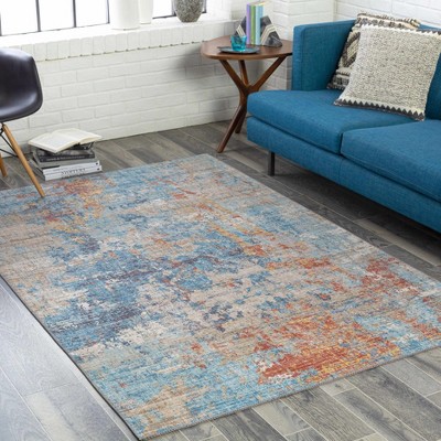 Hauteloom Stalling Rust&Blue Contemporary Rug