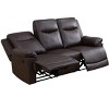 MAYEERTY Reclining Sofa, 3-Seat Breathable Semi-PU Leather Recliner with Adjustable Backrests for Living Room, Brown - 3 of 4