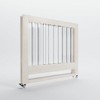MelO Caress Foldable Crib, Modern Acrylic Frame with 4 Height Levels, Smooth Wheels & Easy Folding Design – Washed White - 3 of 3