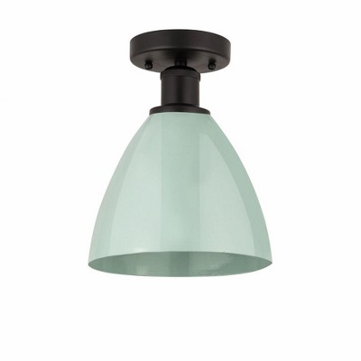 Plymouth Dome - 1 Light Semi-Flush Mount In Industrial Style-11.25 Inches Tall and 7.5 Inches Wide