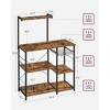 VASAGLE Baker's Rack Microwave Stand Kitchen Storage Rack with Wire Basket 6 Hooks & Shelves for Spices Pots & Pans - 3 of 4