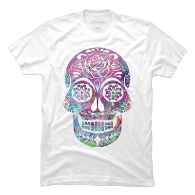 Men's Design By Humans Halloween Sugar Skull By honeytree T-Shirt
