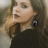 Gothic Cameo Earrings with Witch & Raven Motifs - 2 of 4