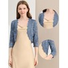 INSPIRE CHIC Women's Elegant 3/4 Sleeve Sheer Floral Lace Open Front Crop Shrug - 2 of 4
