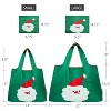 Wrapables Large & Small Foldable Nylon Reusable Shopping Bags (Set of 2), Santa Claus - 2 of 4