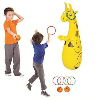 Kovot Inflatable Giraffe Basketball & TOSS Game Pool Toy Outdoor Indoor Game