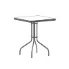 Flash Furniture Lila 23.5'' Square Glass Metal Table with 2 Metal Aluminum Slat Stack Chairs - 4 of 4