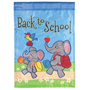 Magnolia Garden Back to School Elephants 13 x 18 Inch Polyester Garden Flag - 1 of 2