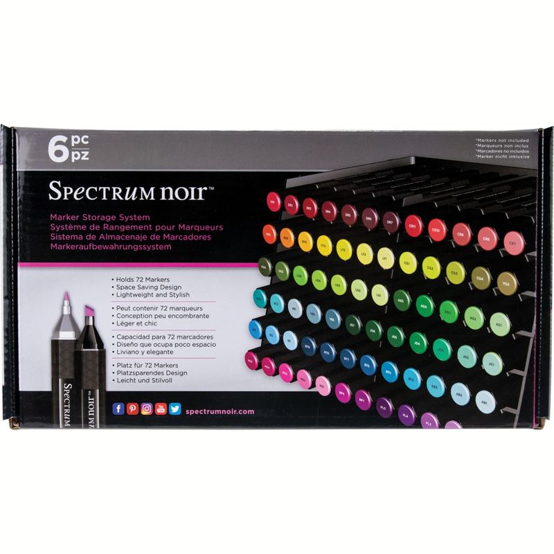 Spectrum Noir Marker Storage Trays Black 6/Pkg - Empty-Holds 72, 1 of 6