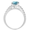 Pompeii3 1 1/2Ct Blue & White Diamond Engagement Ring 14k White Gold Lab Created - 3 of 4