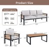4 Piece Garden Furniture Sofa Sets,Armrest Sectional Sofa with Cushions and Coffee Table,Outdoor Patio Conversation Sets for Backyard-Coolbibila - 4 of 4